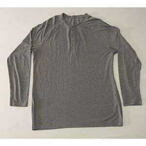 Mizzen+Main Shirt Mens XL Gray Easy Knit Henley Performance Stretch Golf